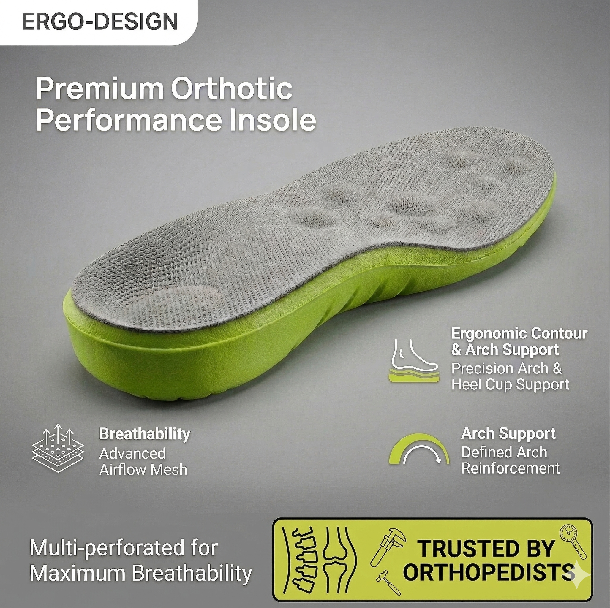 Shock-Absorbing Sports Insoles with Arch Support
